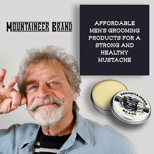 Miniatura 4 de Cera de bigote de marca Mountaineer, natural, sin residuos, clara y fácil de usar, 2 oz de estaño, Original