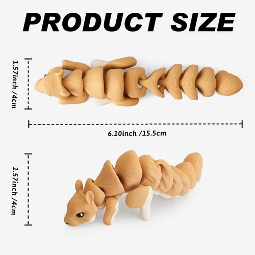 Miniatura 69 de Yipintang Criaturas Impresas en 3D Animales Flexibles - Juego de Animales Fidget de 7 Pulgadas para Decoración de Estantes (Pareja de León Adulto)