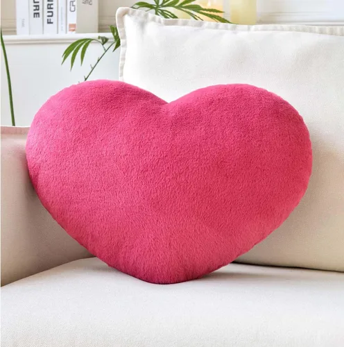 Miniatura 16 de XVTRU Almohadas de corazón rosa melocotón, bonita almohada decorativa de corazón, almohadas en forma de corazón para cama, cojín de felpa de felpa