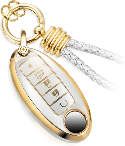 Miniatura 26 de Funda para Llavero Mercedes con Llavero de Cuerda Trenzada de Metal, Funda de Llave Suave Mejorada para Carcasa de Llavero Remoto Inteligente Sin