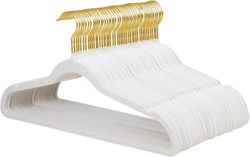 Miniatura 16 de ManGotree Perchas de terciopelo para abrigos, perchas antideslizantes de fieltro para trajes, colgador de ropa ultradelgado que ahorra espacio