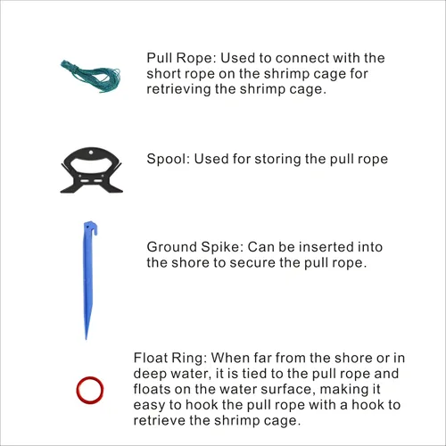 Miniatura 4 de Paquete de 2 trampas de red de pesca plegables para cebo de cangrejos de cangrejo, redes de trampa de cebo de camarones, trampa para cangrejos