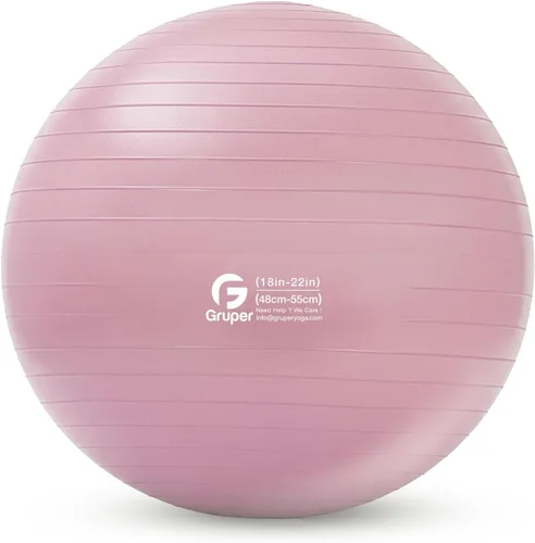 Miniatura 18 de Gruper Pelota de yoga y pilates, pelota de gimnasio de 4 tamaños para fitness, yoga, entrenamiento, embarazo y terapia física, bomba rápida