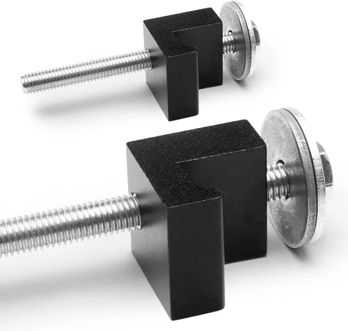 Miniatura 7 de Paquete de 4 kits de montaje universales para caja de herramientas de camión sin taladro, aleación de aluminio une firmemente la caja de Negro