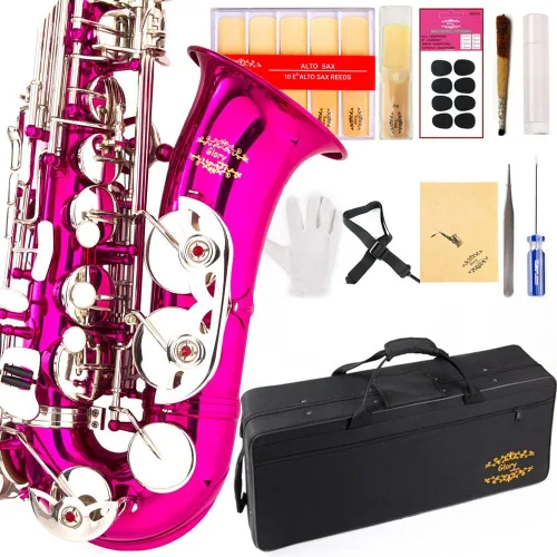 Miniatura 9 de Kit de cuidado para saxofón con 11 reeds, 8 para saxofón alto cojines, funda, Glory E Flat