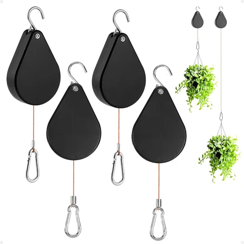 Miniatura 8 de Sistema Retráctil para Colgar Plantas Kitwinney - Poleas Ajustables para Elevar/Bajar Plantas sin Esfuerzo, Uso Resistente en Interiores