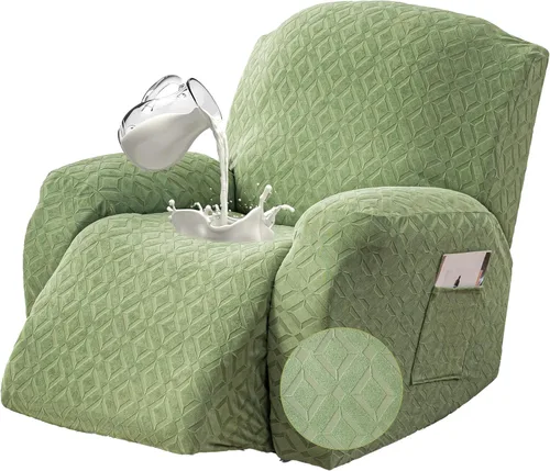 Miniatura 16 de Gennia Funda Impermeable para Sofá Reclinable, Fundas Elásticas para Sofá Reclinable con Bolsillos, Fundas Lavables para Sillón Reclinable Lazy Boy