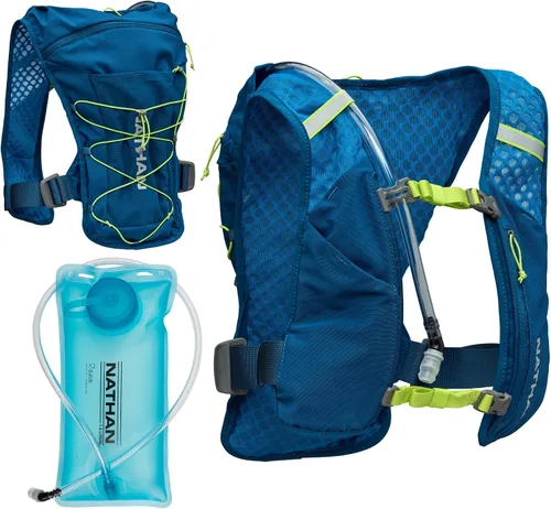 Miniatura 16 de Nathan QuickStart - Chaleco de hidratación con vejiga o frascos, bolsillos de almacenamiento, tela transpirable que absorbe la humedad, correas