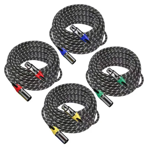 Miniatura 13 de Paquete de 2 cables XLR de 3.3 pies, cable de micrófono equilibrado de alta calidad con cable XLR de 3 pines macho a hembra, negro, cobre puro