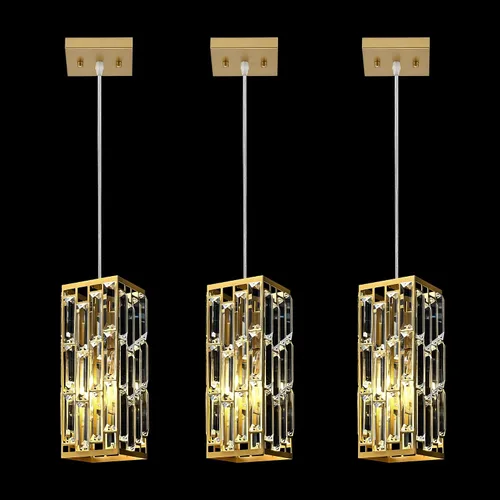 Miniatura 11 de Luces Colgantes Luz Colgante Dorada Moderna, Mini Lámpara Colgante de Cristal, Iluminación Colgante Ajustable para Cocina, Comedor y Dormitorio