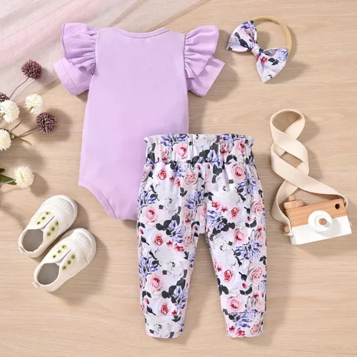 Miniatura 3 de fioukiay Conjunto de ropa de verano para bebés y niñas recién nacidas prematuros, mameluco, pantalones, diadema, conjunto de ropa para el verano