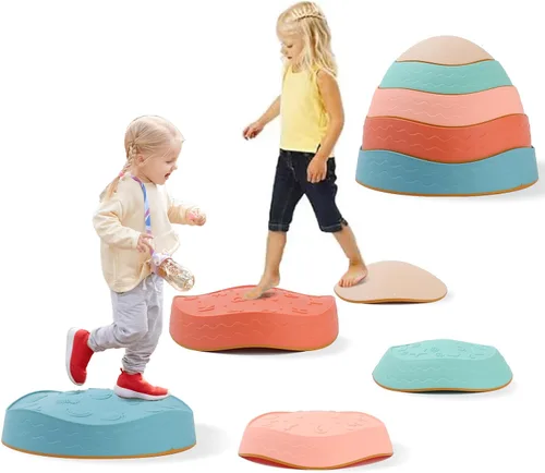 Miniatura 5 de Fanboxk - Piedras de equilibrio para niños, piedras sensoriales antideslizantes para promover habilidades de equilibrio y coordinación en niños