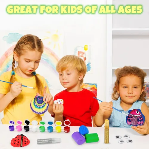 Miniatura 5 de Nicmore Arte y manualidades de conchas marinas para niños: kits de pintura que brillan en la oscuridad, manualidades para edades de 4 a 6 años, 4 a