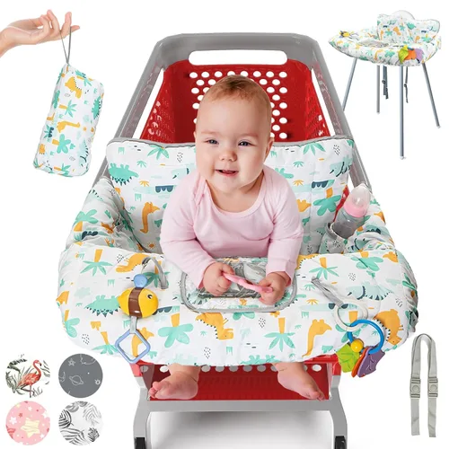 Miniatura 15 de PILLANI Funda para carrito de compras para bebé, funda para silla alta para asiento de restaurante - Funda para carrito de supermercado para bebé