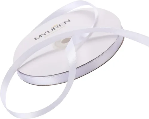 Miniatura 4 de Cinta de satén sólida de 3/8 pulgadas, cinta de satén blanca de doble cara para manualidades, envoltura de regalos, recuerdos de fiesta, baby 01#