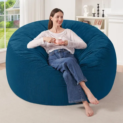 Miniatura 45 de HABUTWAY 2 puf de 2 pies, puf gigante para adolescentes y adultos, puf grandes con relleno de espuma viscoelástica, puf grandes con funda de pana