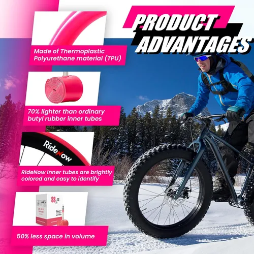 Miniatura 5 de RideNow Fat Tire Bike Inner Tubes 1-Pack, 20"/24"/29" x2.8-5.0 TPU Inner Tubes with 45mm Presta Valves, Lightweight & Puncture Resistant Bicycle