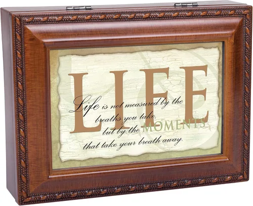 Miniatura 7 de Cottage Garden Caja de música Life Measured by Moments con cuerda de madera con diseño de cuerda y reproduce un mundo maravilloso