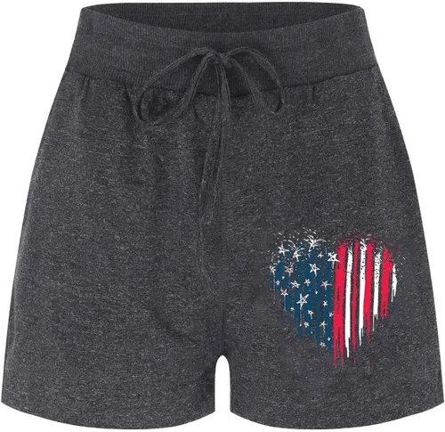 Miniatura 3 de Pantalones cortos deportivos para mujer, lindos estampados, cómodos, pantalones cortos de descanso con cordón de cintura alta, casuales, pantalones