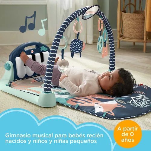Miniatura 3 de FISHER-PRICE BABY Alfombra de juego Kick & Play Piano Gym con juguetes musicales y sensoriales para recién nacidos hasta niños pequeños, juguetes