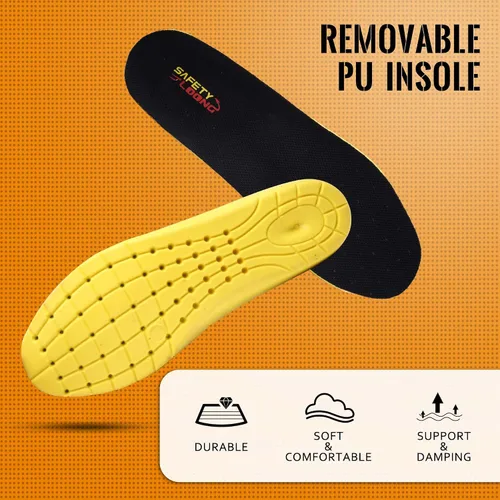 Miniatura 6 de Botas de trabajo para hombre, impermeables, con puntera suave, antideslizantes, cómodas, botas de trabajo de cuero Trigo