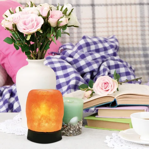 Miniatura 3 de Himalayan Glow Lámpara de sal USB de terapia de aroma natural con base plástica, luz de noche de sal rosa