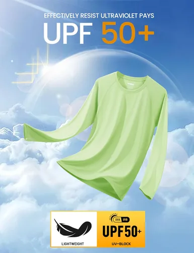 Miniatura 120 de MAGCOMSEN Camisas de manga larga para hombre, protección solar UPF 50+, camisetas atléticas para senderismo, correr, entrenamiento, protección