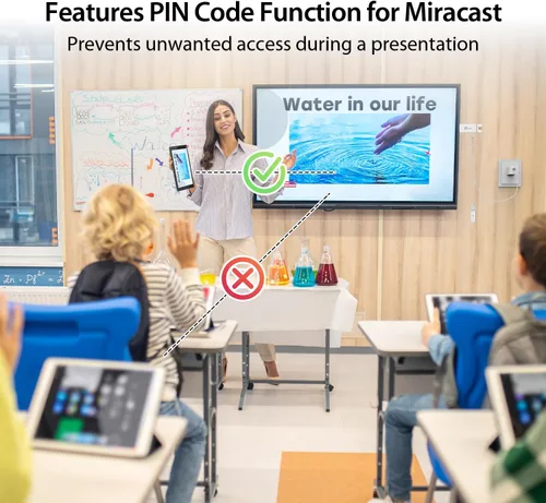 Miniatura 6 de j5create ScreenCast - Adaptador de pantalla inalámbrico 4K Max con antena mejorada, transmisión de video y audio desde móvil/tableta/computadora