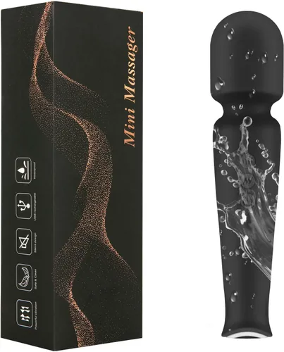 Masajeador portátil inalámbrico para cuerpo y espalda, múltiples velocidades y modos, relajante muscular eléctrico de mano para cuello, espalda Negro
