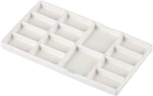 Paleta de acuarela de cerámica, pintura de acuarela multirejilla, paleta de porcelana blanca, pintura profesional, suministros de cerámica adecuados