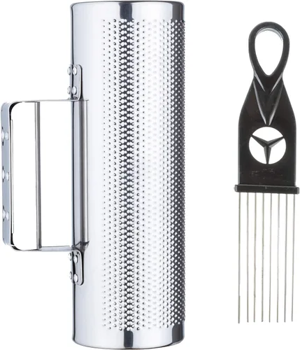 EASTROCK Acero inoxidable Guiro Shaker 12" 4" Instrumento de percusión con raspador, acompañamiento de banda profesional Martillo de arena Guiro