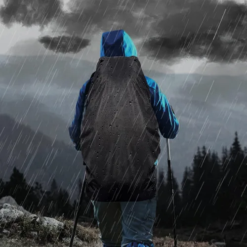 Miniatura 6 de Mochila de senderismo de 90L, bolsa de camping impermeable con cubierta de lluvia, mochila ligera para mochileros, sin marco Azul