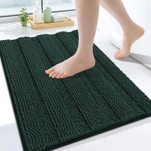 Miniatura 170 de Grandaily Alfombras de baño de felpilla a rayas de 24 x 16 pulgadas, extra gruesas y suaves, absorbentes, parte trasera de goma, alfombra de ducha