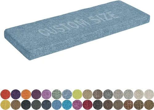 Miniatura 28 de Cojín de banco de tamaño personalizado, 30 colores, cojín de asiento de ventana panorámica, espuma gruesa de tapicería de 1.18 pulgadas, 1.97