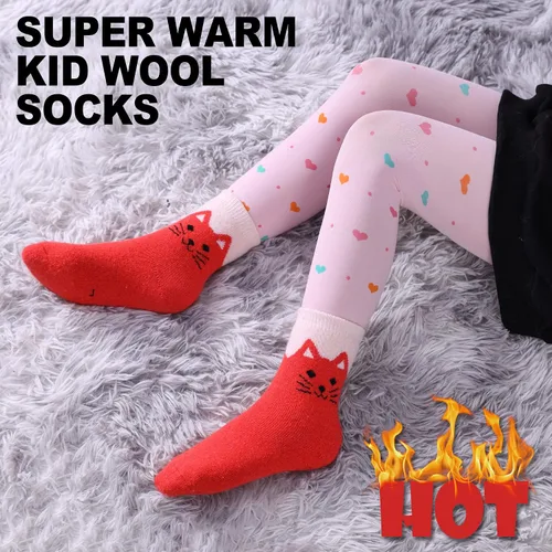 Miniatura 2 de MQELONG Calcetines de lana para niños, niñas y niños, lindos animales, gruesos, cálidos, calcetines de invierno, 6 pares