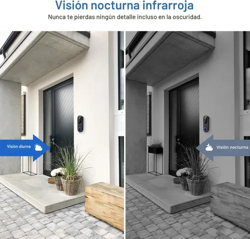 Miniatura 7 de Cámara de timbre de video inalámbrico 1080P, detección humana AI, conversación de 2 vías, visión nocturna, WiFi de 2.4 GHz, cámara de seguridad