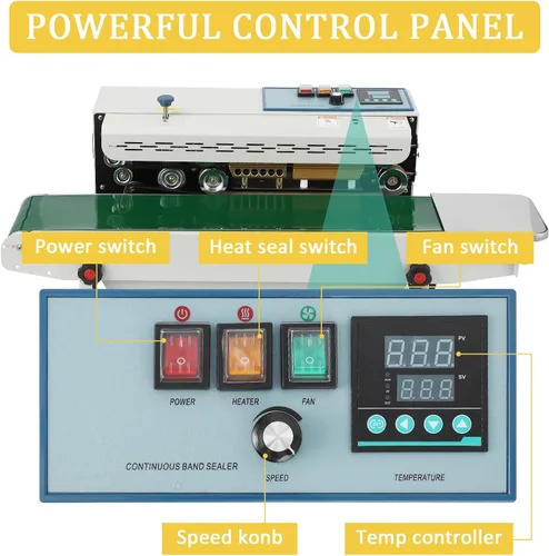 Miniatura 2 de Takywep Sellador de banda continua FR900K - Sellador horizontal automático de 110 V con control de temperatura digital para bolsas de plástico