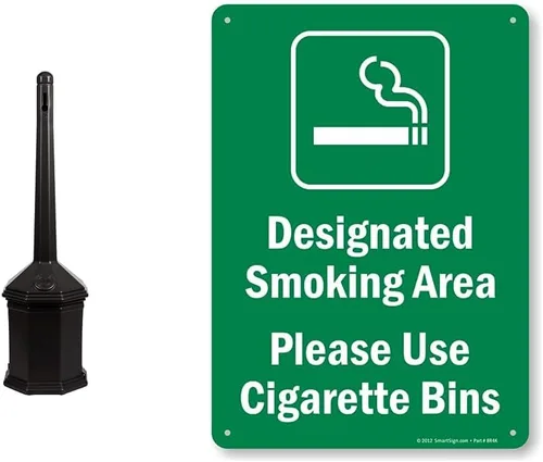 Miniatura 5 de Receptáculo para cigarrillos estilo poste Site Saver de Commercial Zone, color negro