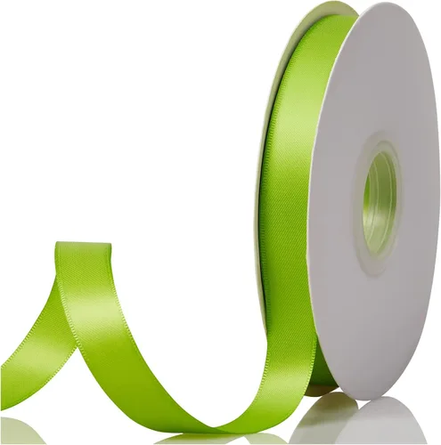 Miniatura 26 de Cinta de satén de doble cara verde manzana de 1-1/2 x 50 yardas, rollos de cinta de tela de alta densidad de color sólido, ideal para envolver