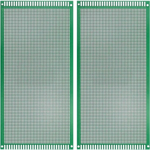 Miniatura 8 de Eagles 2 piezas de placa PCB de doble cara de 3.9 x 8.7 in, prototipo estañado DIY universal FR4 circuito impreso PCB placa protoboard PCB kit placa