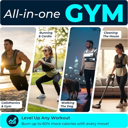 Miniatura 2 de Weighted Vest Adjustable for Men and Women – Workout Weight Training Vest for Fitness, Running, Strength, Exercise & Cross Training