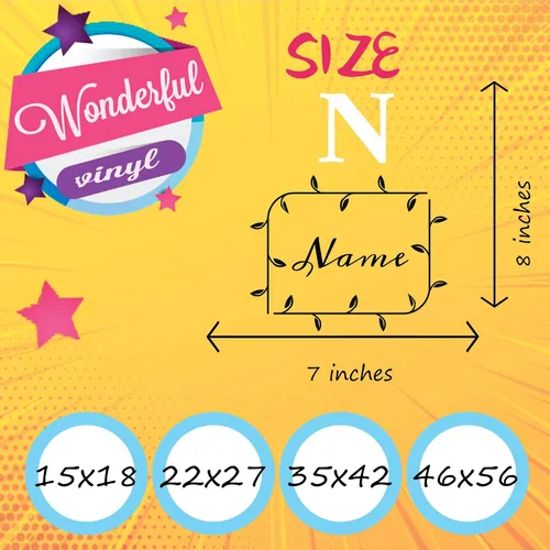 Miniatura 4 de Calcomanías de pared personalizadas con nombre de bebé en un bonito marco con ramas y hojas, calcomanías para paredes con nombre personalizado
