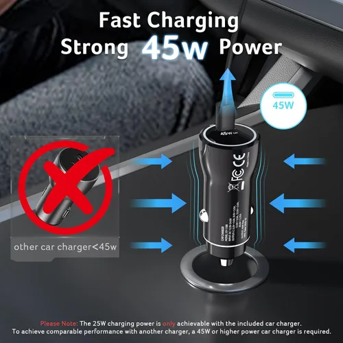 Miniatura 5 de Acer Gadget - Cargador de coche MagSafe de 25 W, cargador inalámbrico de coche con ventilador de refrigeración y luz de fondo, soporte de teléfono