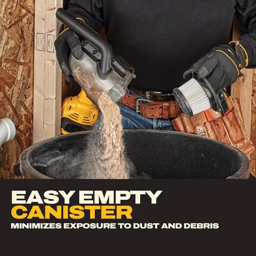 Miniatura 5 de DEWALT Aspiradora de Mano Inalámbrica de 20V, Aspiradora para Automóvil con Filtro HEPA, 6 Accesorios y Luz LED, Alto Rendimiento Solo en Seco