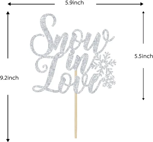 Miniatura 4 de Decoración para pastel de nieve enamorada, decoración de despedida de soltera de invierno, temática de invierno, compromiso, boda, aniversario
