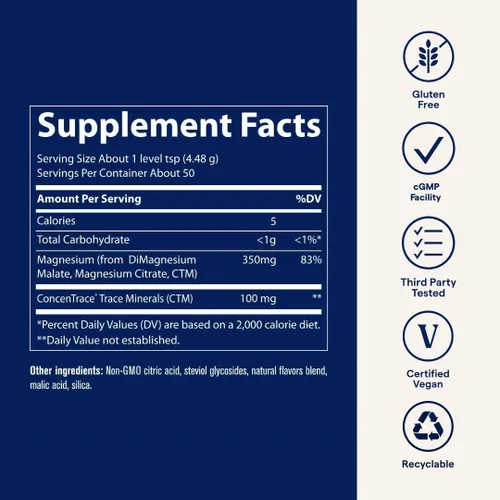 Miniatura 5 de Trace Minerals Stress-X Magnesio, 350 mg - Suplemento de magnesio en polvo para apoyar la relajación muscular y la recuperación - Suplemento mineral