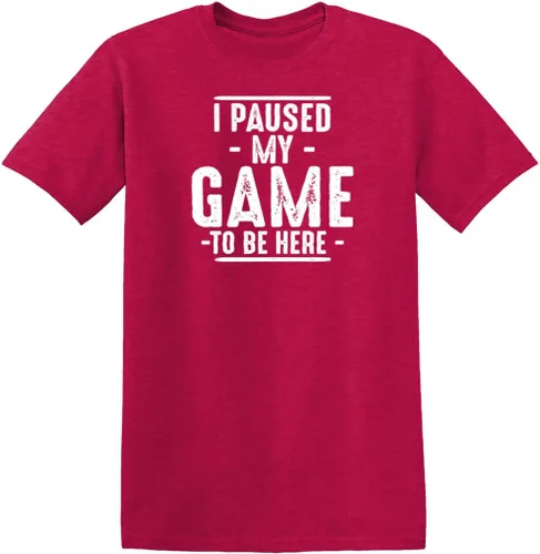 Miniatura 34 de Camiseta divertida con texto en inglés "I Paused My Game to Be Here" para hombre