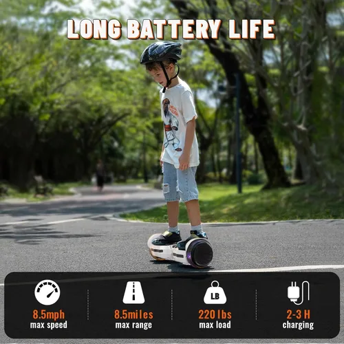 Miniatura 4 de SIMATE Patinete, ruedas LED coloridas iluminadas, altavoces Bluetooth y APP, motores duales de 250W, velocidad máxima de 8.5 mph y alcance máximo