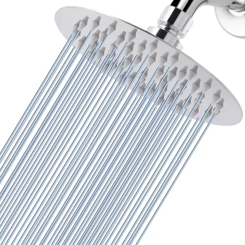 Miniatura 11 de Voolan Cabezal de ducha de lluvia, cabezal de ducha grande de alto flujo hecho de acero inoxidable de metal, cubierta de cuerpo de cascada, soporte