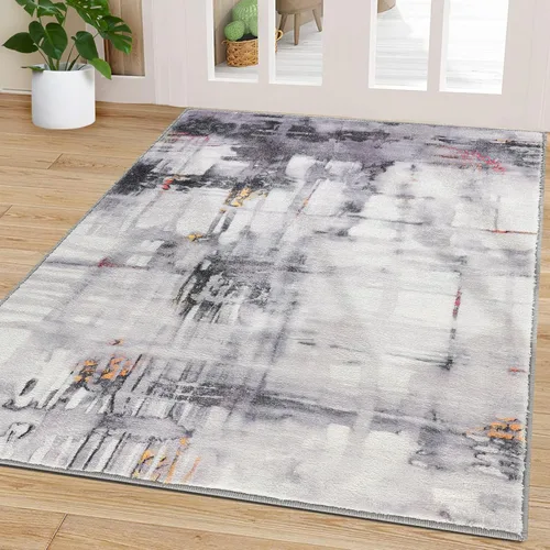 Miniatura 36 de CRISTGEE - Alfombra de puerta, alfombra de entrada interior falsa de lana antideslizante, alfombra de entrada absorbente y abstracta para el pasillo